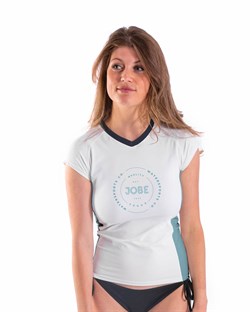 Гидромайка лайкр. JOBE 2021 Rash Guard Shortsleeve Women V-Neck White - фото 38037