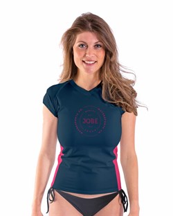 Rash Guard Shortsleeve Women V-Neck Midnight Blue - фото 38058